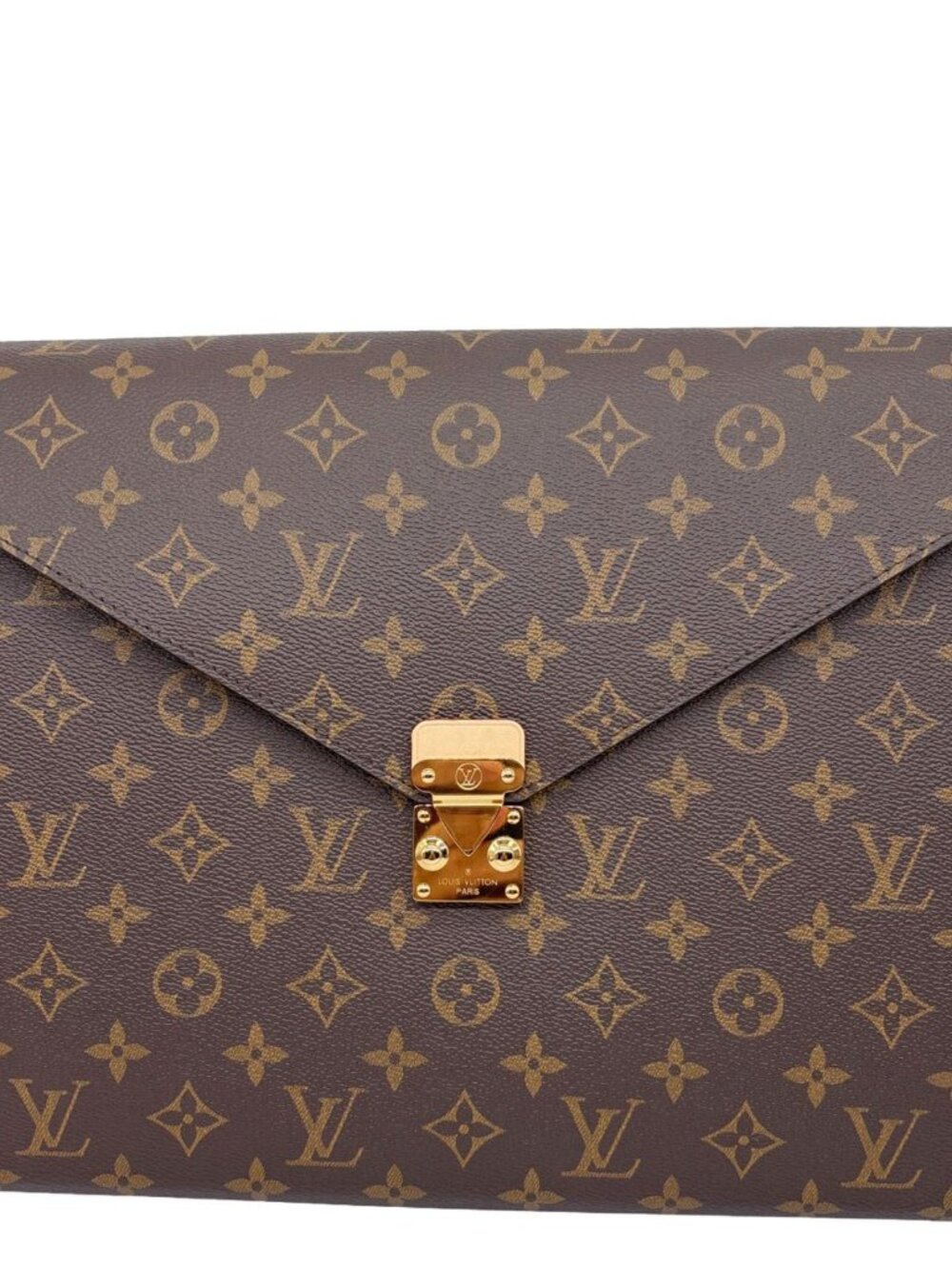 Louis Vuitton  Mark Folder Monogram Canvas Clutch Brown